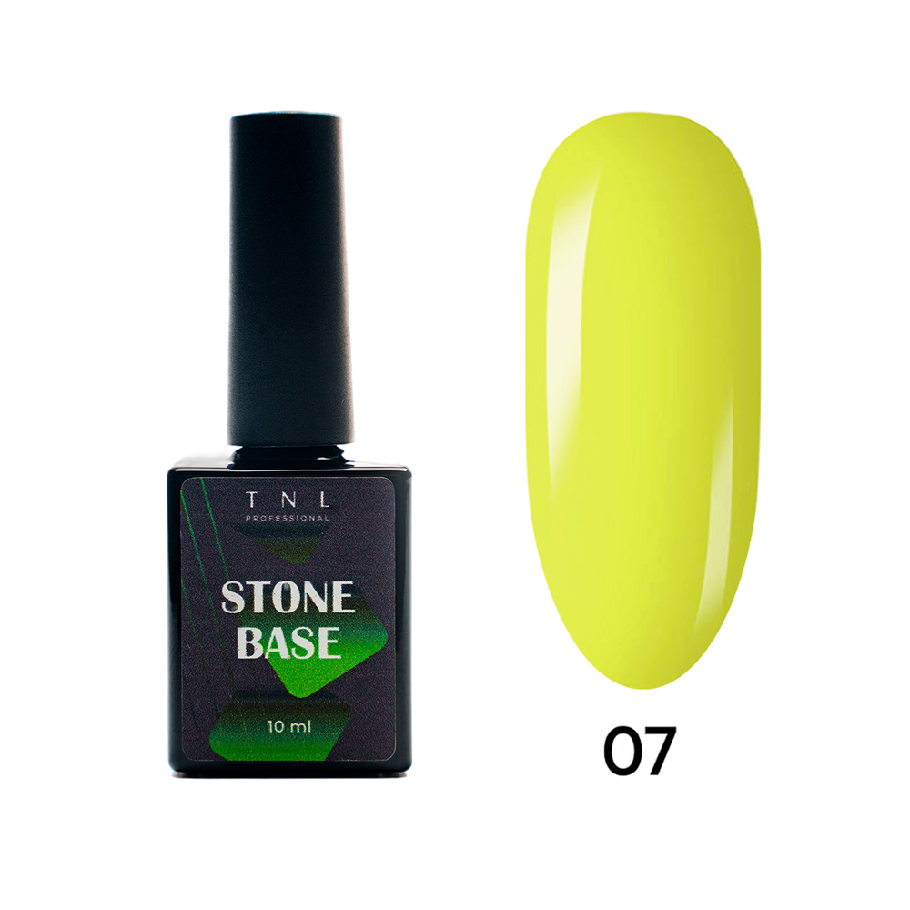 TNL, Stone Base - жесткая цветная база для гель-лака №07 (лимонный), 10 мл TNL, Stone Base - жесткая цветная база для гель-лака №07 (лимонный), 10 мл