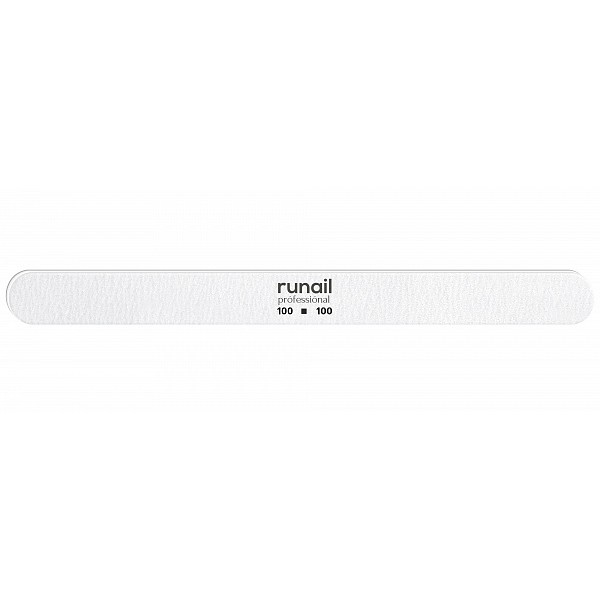 RuNail, пилка для искусственных ногтей (белая, закругленная, 100/100)