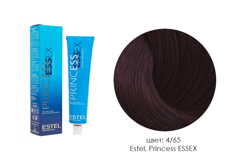 Estel, Princess Essex - крем-краска (4/65 шатен фиолетово-красный/дикая вишня), 60 мл