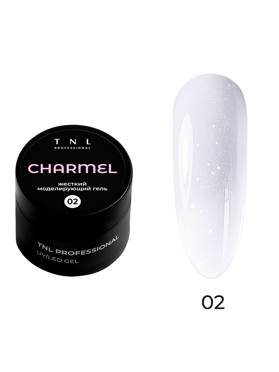 TNL, Charmel - жесткий гель для наращивания с шиммером №02, 15 мл