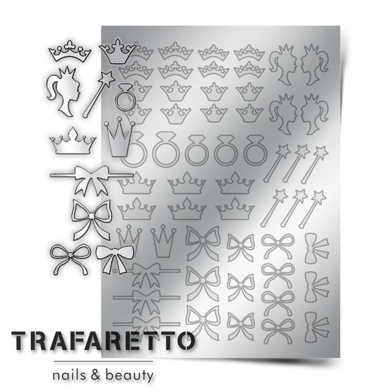 Trafaretto (Prima nails), Металлизированные наклейки (PR-01, серебро)