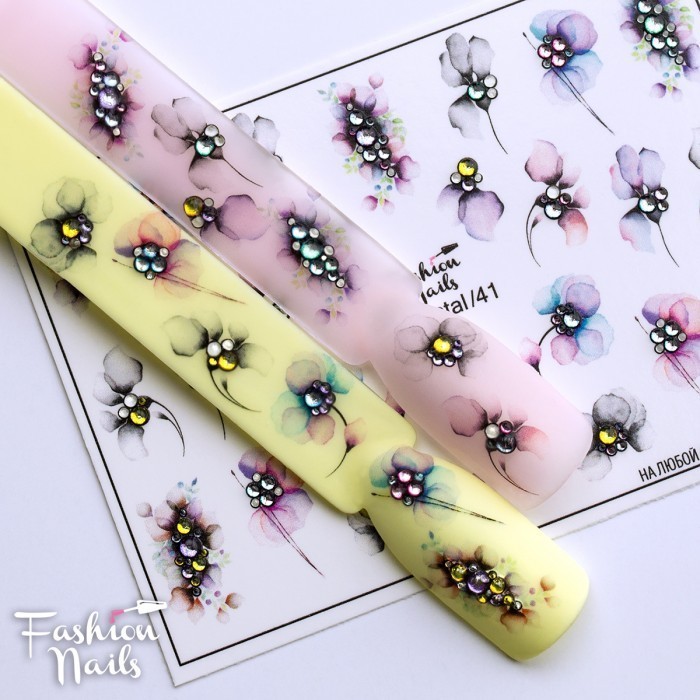 Fashion Nails, слайдер-дизайн "3D crystal" №41