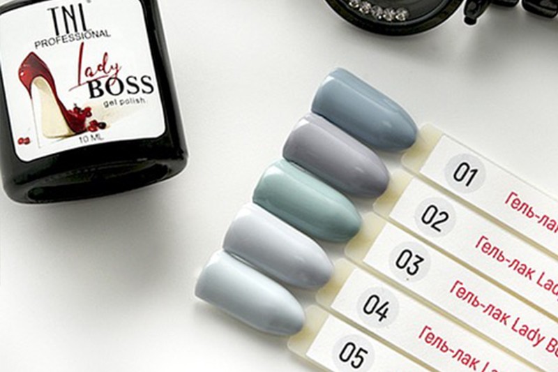 Палитры оттенков гель-лаков "Lady Boss" от бренда TNL
