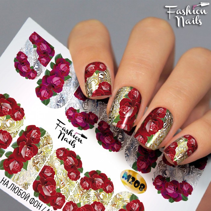 Fashion Nails, слайдер-дизайн "Metallic" №208 Fashion Nails, слайдер-дизайн "Metallic" №208