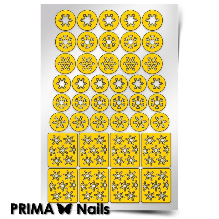 PrimaNails, Трафарет для дизайна ногтей (Снежинки)