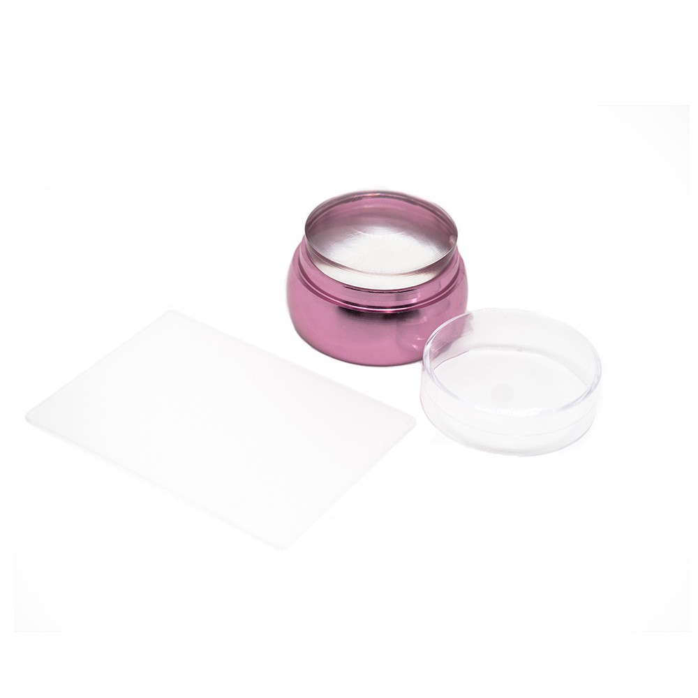 Кристалл, штамп для стемпинга плоский металлический (розовый)