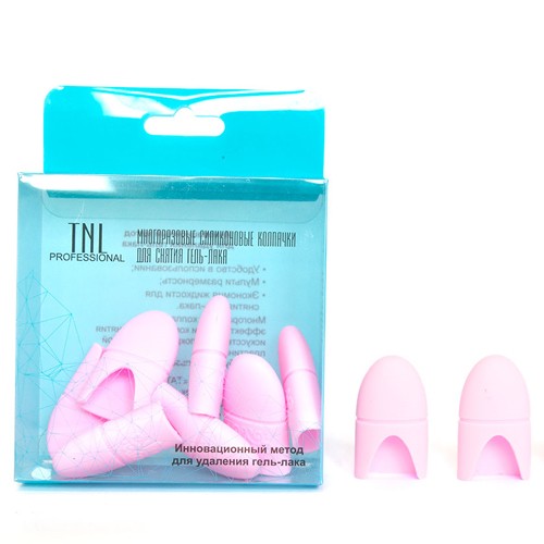 Tnl, силиконовые колпачки для снятия гель-лака (розовые), 10 шт