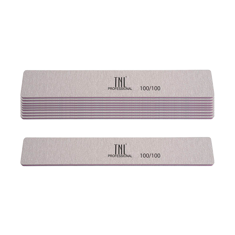 TNL, набор пилок для ногтей широкая 100/100 высокое качество (серые), 10 шт