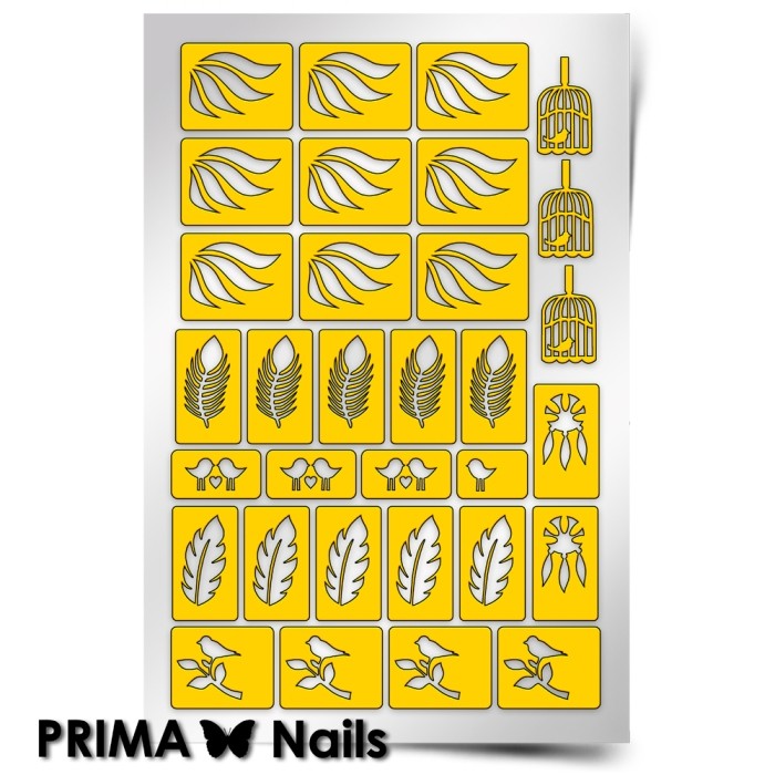 PrimaNails, Трафарет для дизайна ногтей (Перышки)