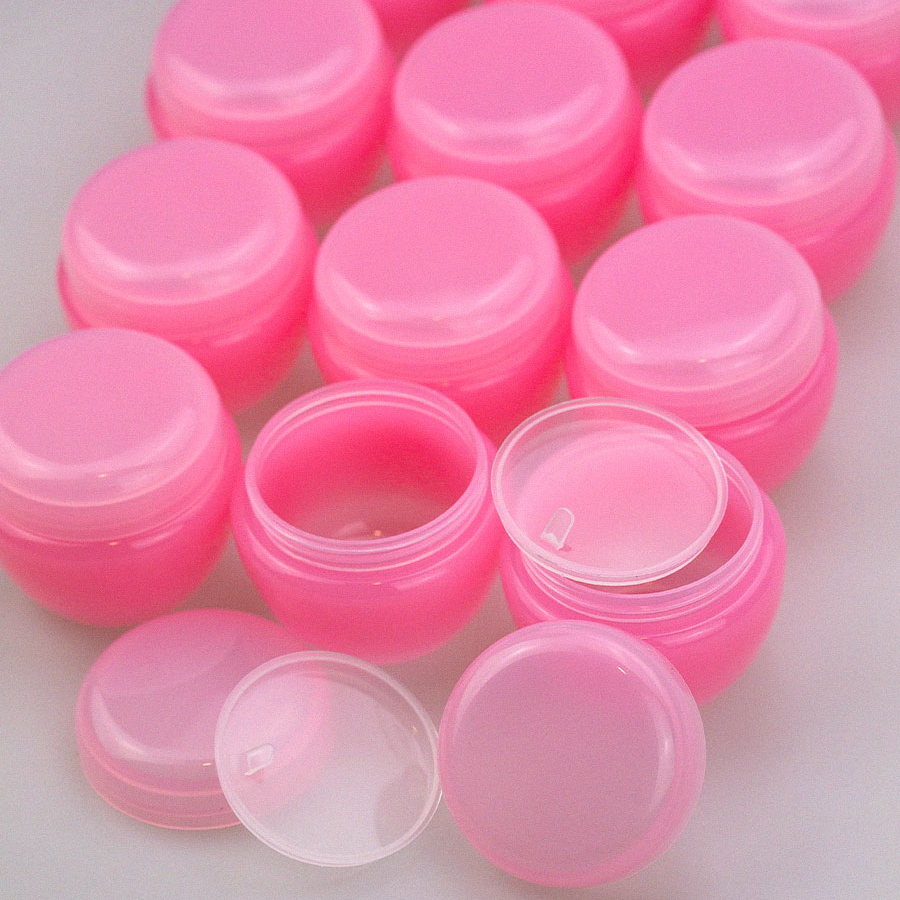 Набор баночек для косметики с крышкой розовые (12 шт по 30 мл)