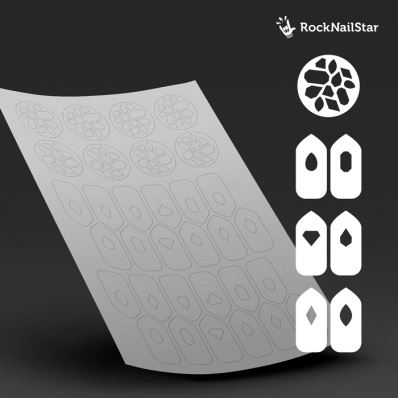 RockNailStar, Трафарет для дизайна ногтей (Мини камни)