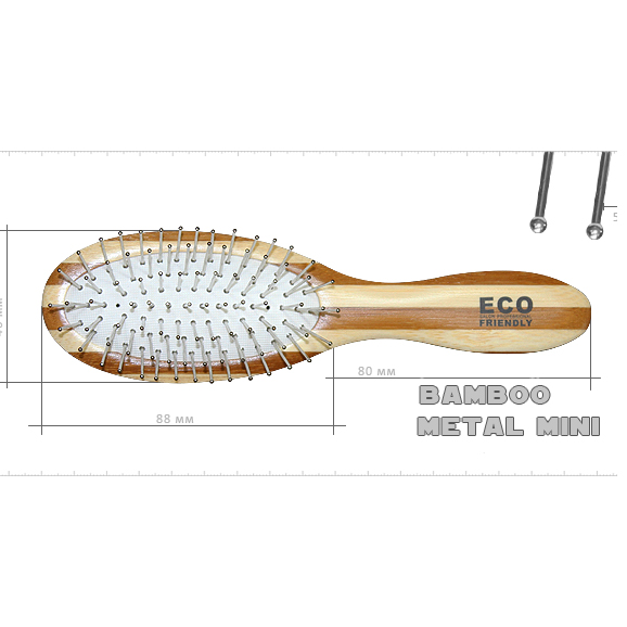 ECO Bamboo Metal Mini - расчёска для прямых путающихся волос