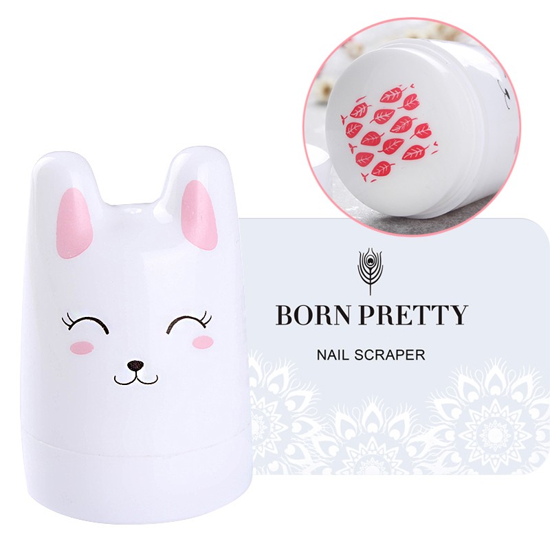 Born Pretty, штамп "Котик розовый" силиконовый + скрапер