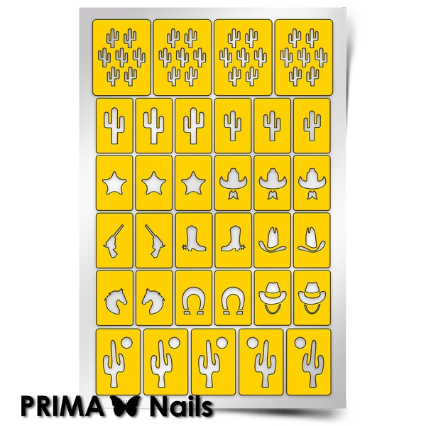 PrimaNails, Трафарет для дизайна ногтей (Дикий запад)