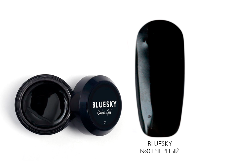 Bluesky, Color gel - цветной гель (№01 Черный), 8 мл