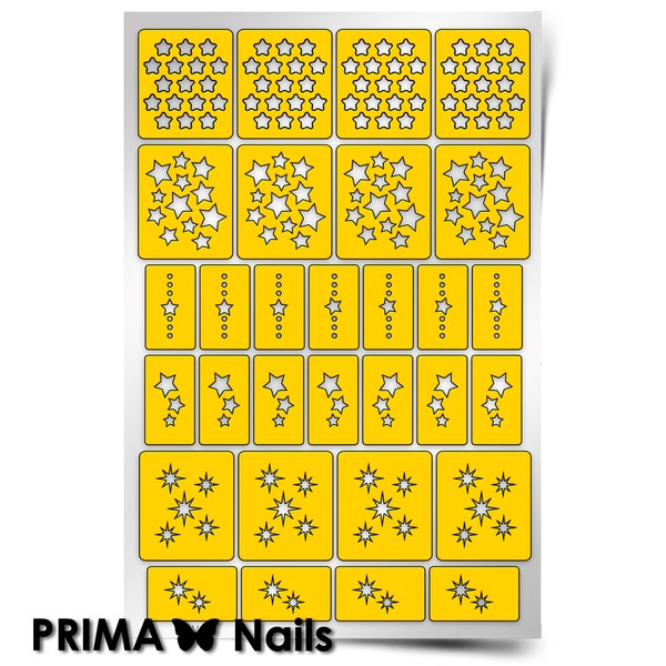 PrimaNails, Трафарет для дизайна ногтей (Звезды)
