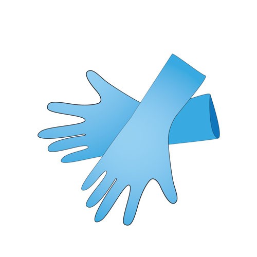 Irisk, Перчатки нитриловые непудренные (голубые, M), 50 пар