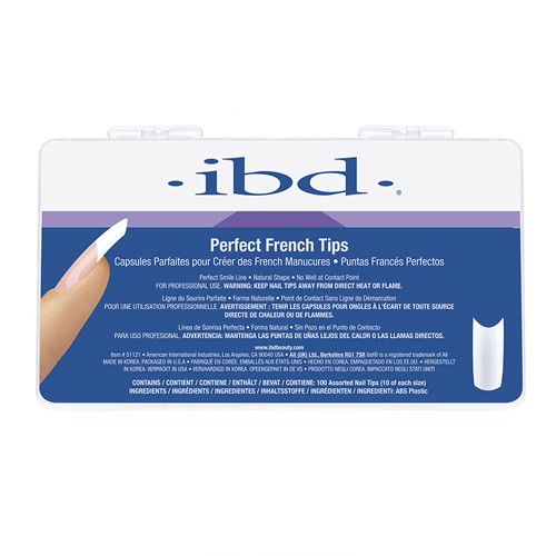 IBD, French Nail Tips Refill - белые типсы для френча, 100 шт