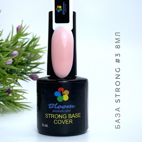 Bloom, Absolute color - жесткая база для гель-лака Strong (светлый розовый №3), 8 мл