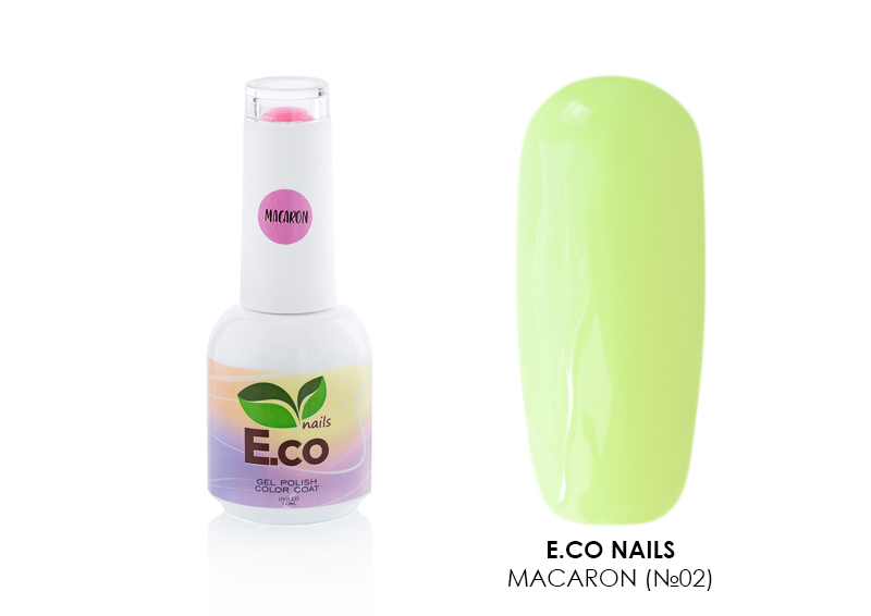E.Co Nails, гель-лак светящийся в темноте Macaron (№02), 10мл