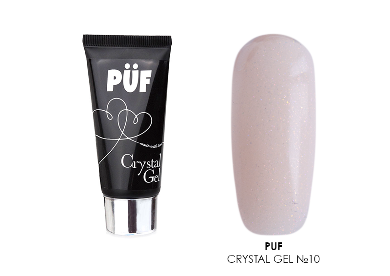 PUF, Crystal Gel - полигель с шиммером (№10), 30 гр