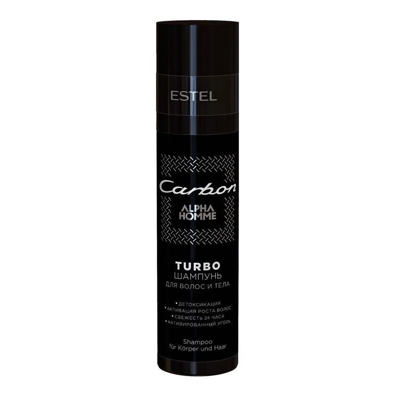 Estel, Alpha Homme Carbon - турбо-шампунь для волос и тела, 250 мл
