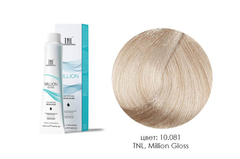 TNL, Million Gloss - крем-краска для волос (10.081 Платиновый блонд пастельный ледяной), 100 мл