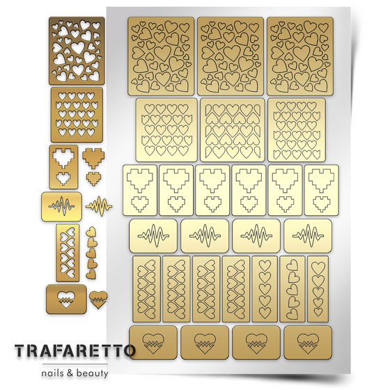 Trafaretto (Prima nails), Трафарет для дизайна ногтей (Сердца)