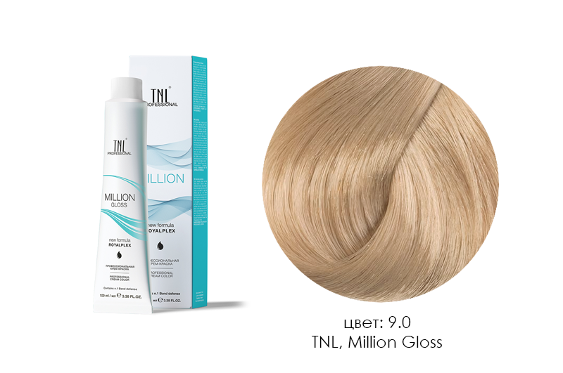 TNL, Million Gloss - крем-краска для волос (9.0 Очень светлый блонд), 100 мл