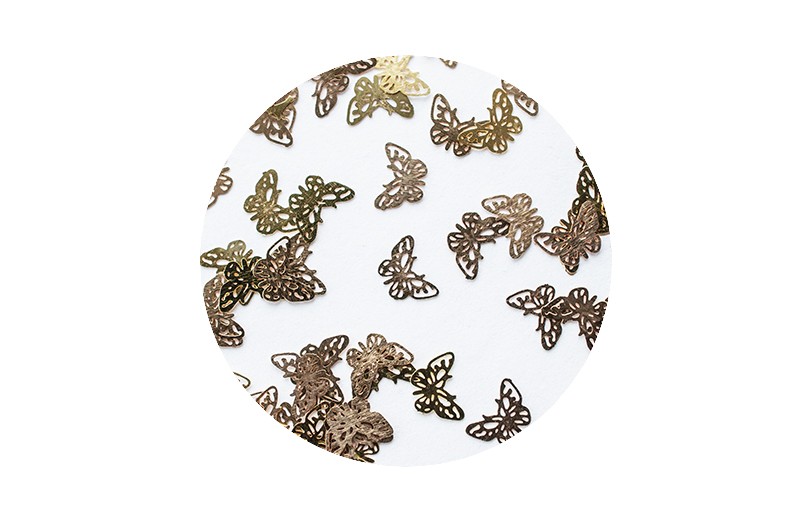 Металлические фигурки "Бабочки", 50 штук