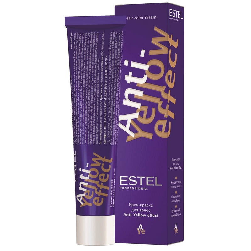 Estel, Anti-Yellow Effect - крем-краска для волос (от желтизны), 60 мл