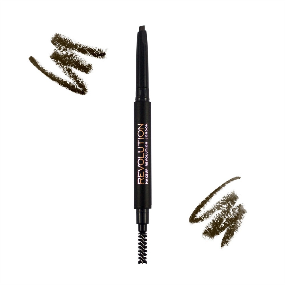 Makeup Revolution, Duo Brow Pencil - карандаш для бровей (Medium Brown)