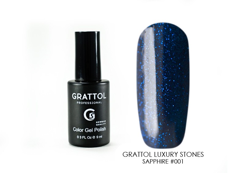 Grattol, гель-лак "Luxury Stones" (Sapphire 01), 9 мл