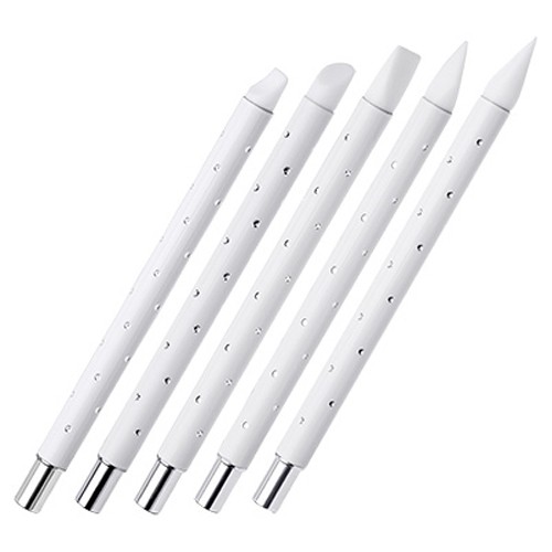 Irisk, набор кистей силиконовых, с декоративной ручкой (Белый), 5 шт