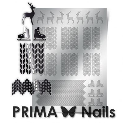 PrimaNails, Метализированные наклейки (W-04, серебро)