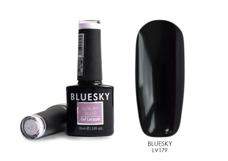 Bluesky, гель-лак Luxury Silver (LV179 черный густой), 10 мл