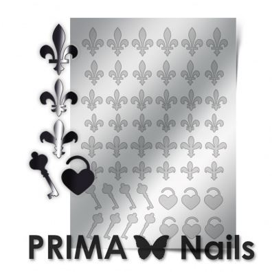 PrimaNails, Метализированные наклейки (PR-003, серебро)