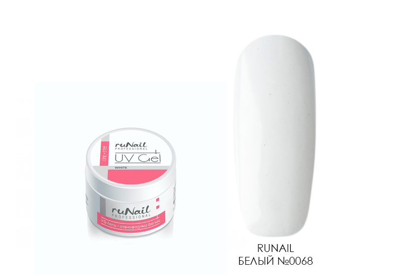 RuNail, однофазный уф-гель (белый №0068), 15 гр