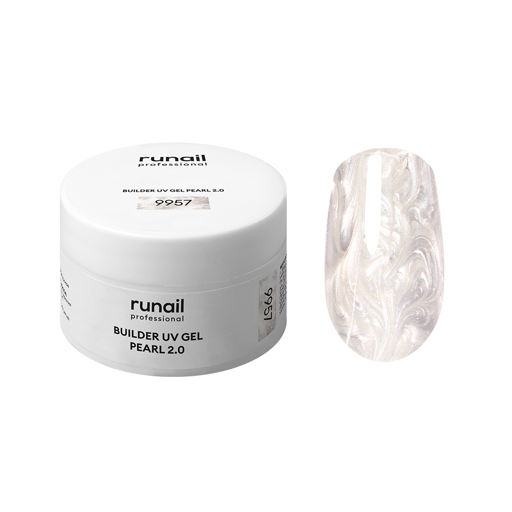 RuNail, BUILDER UV GEL PEARL 2.0 - моделирующий УФ-гель c жемчужным эффектом №9957, 15 гр