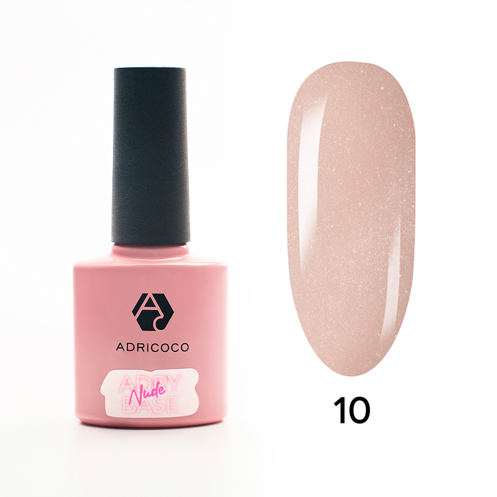 Adricoco, Adry Nude Base - жесткая база для гель-лака с шиммером №10, 8 мл Adricoco, Adry Nude Base - жесткая база для гель-лака с шиммером №10, 8 мл