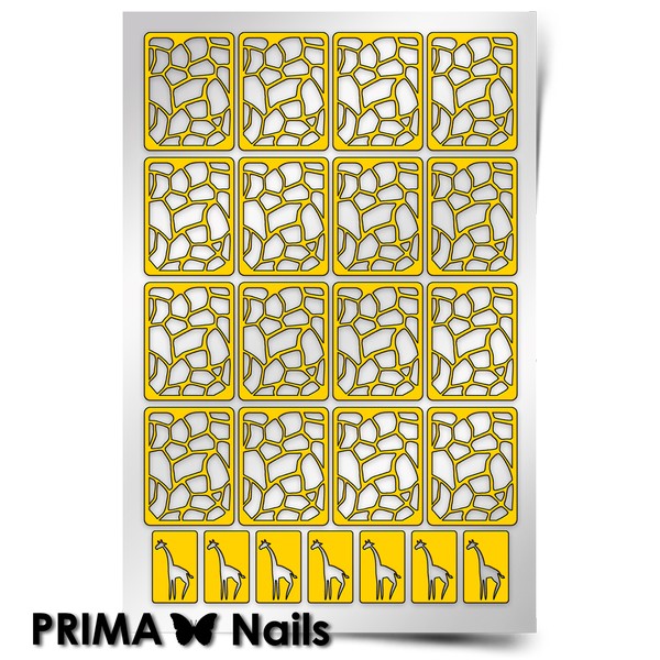 PrimaNails, Трафарет для дизайна ногтей (Жираф)