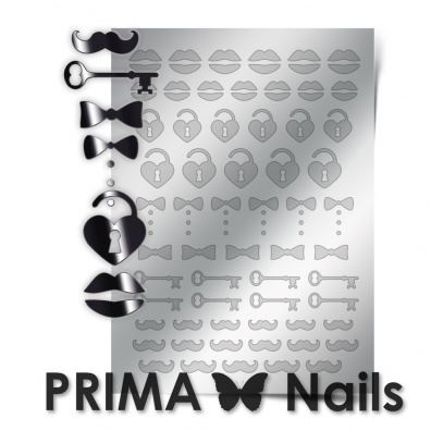 PrimaNails, Метализированные наклейки (FSH-04, серебро)
