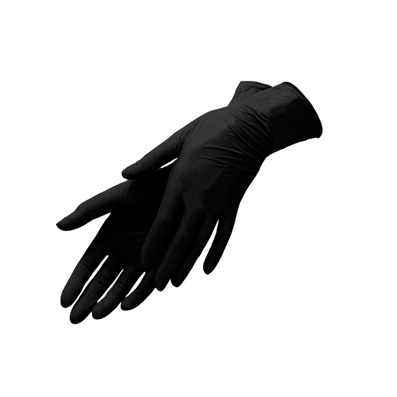 Patrisa nail, перчатки нитриловые особопрочные с нескользящим усилением на пальцах (S черные), 100шт