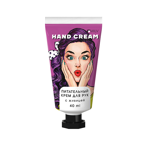 Milv, питательный крем для рук с живицей ЗЕМЛЯНИКА, 40 мл