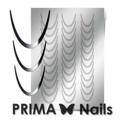 PrimaNails, Метализированные наклейки (CL-001, серебро)