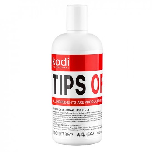 Kodi, Tips Off - Жидкость для снятия гель лака/акрила, 500 мл