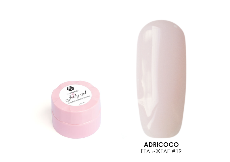 Adricoco, гель-желе (№19 камуфлирующий бледный розовый), 10 мл