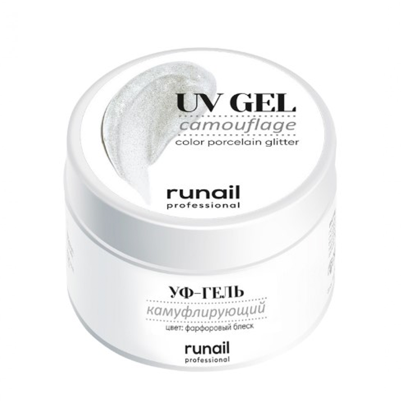 RuNail, уф-гель камуфлирующий ("фарфоровый блеск"), 30 гр RuNail, уф-гель камуфлирующий ("фарфоровый блеск"), 30 гр