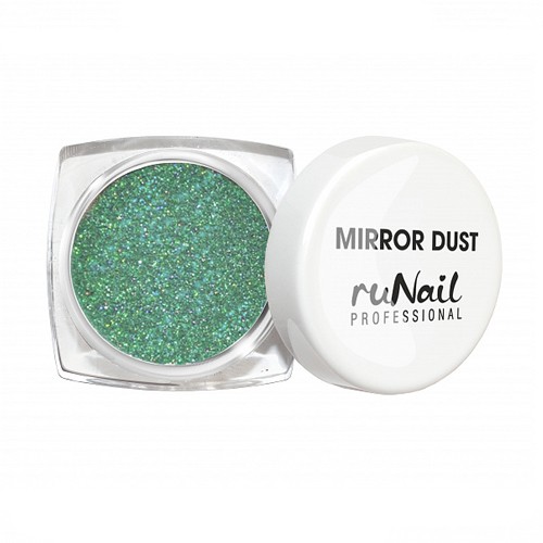 RuNail, зеркальная пыль с аппликатором (зеленая), 1 гр
