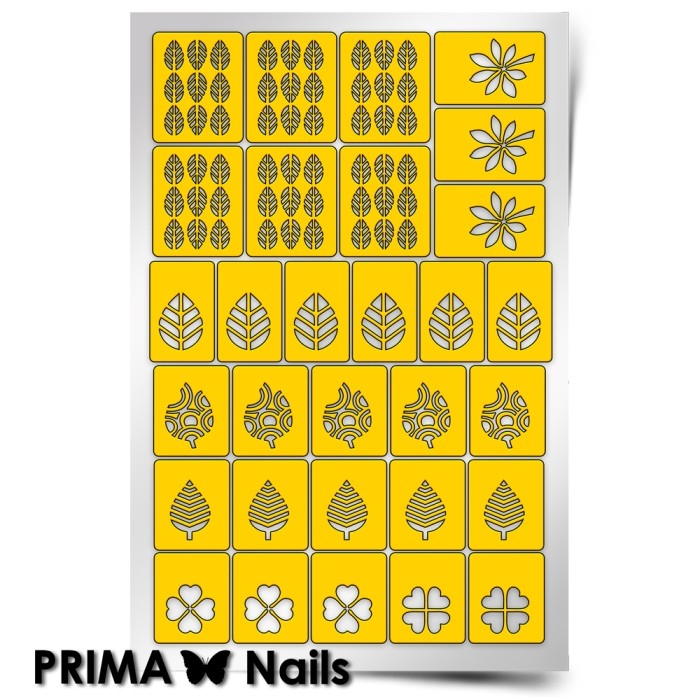 PrimaNails, Трафарет для дизайна ногтей (Листья)